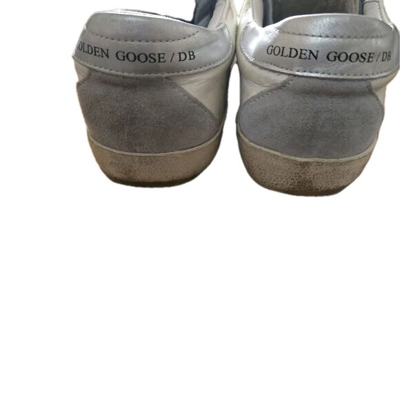 Golden Goose GGDB Womens Sneakers Superstar Leather White Silver Black 5.5 EU 36 - Picture 5 of 10
